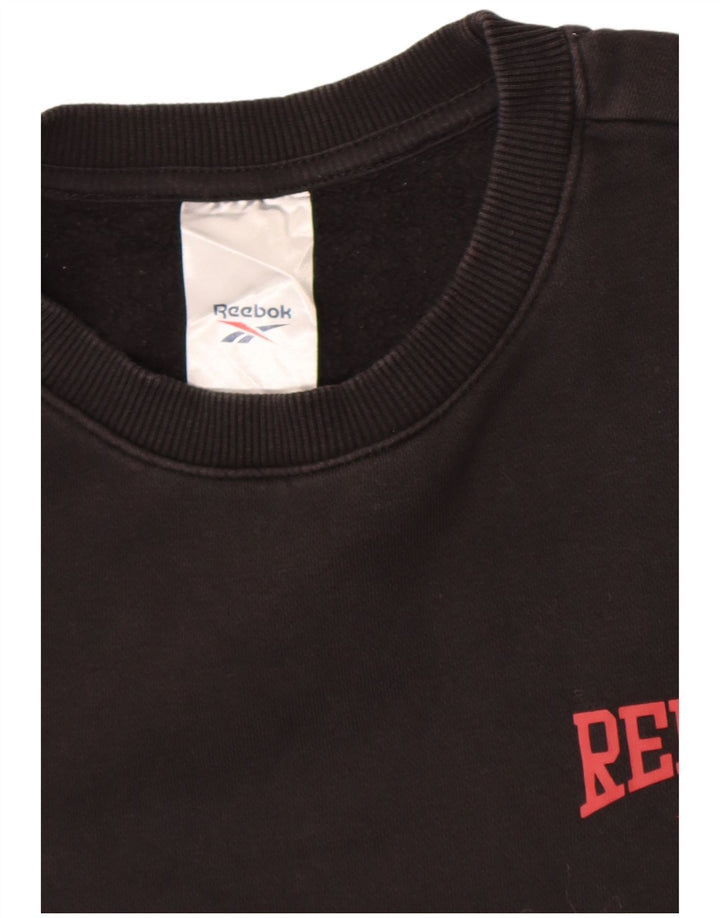Reebok Mens Sweatshirt Jumper Medium Black Cotton