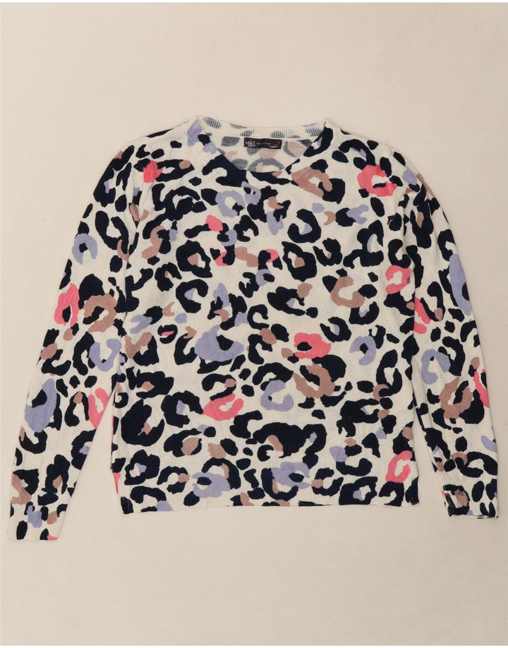 MARKS & SPENCER Womens Crew Neck Jumper Sweater UK 12 Medium Multicoloured Vintage Marks & Spencer and Second-Hand Marks & Spencer from Messina Hembry 