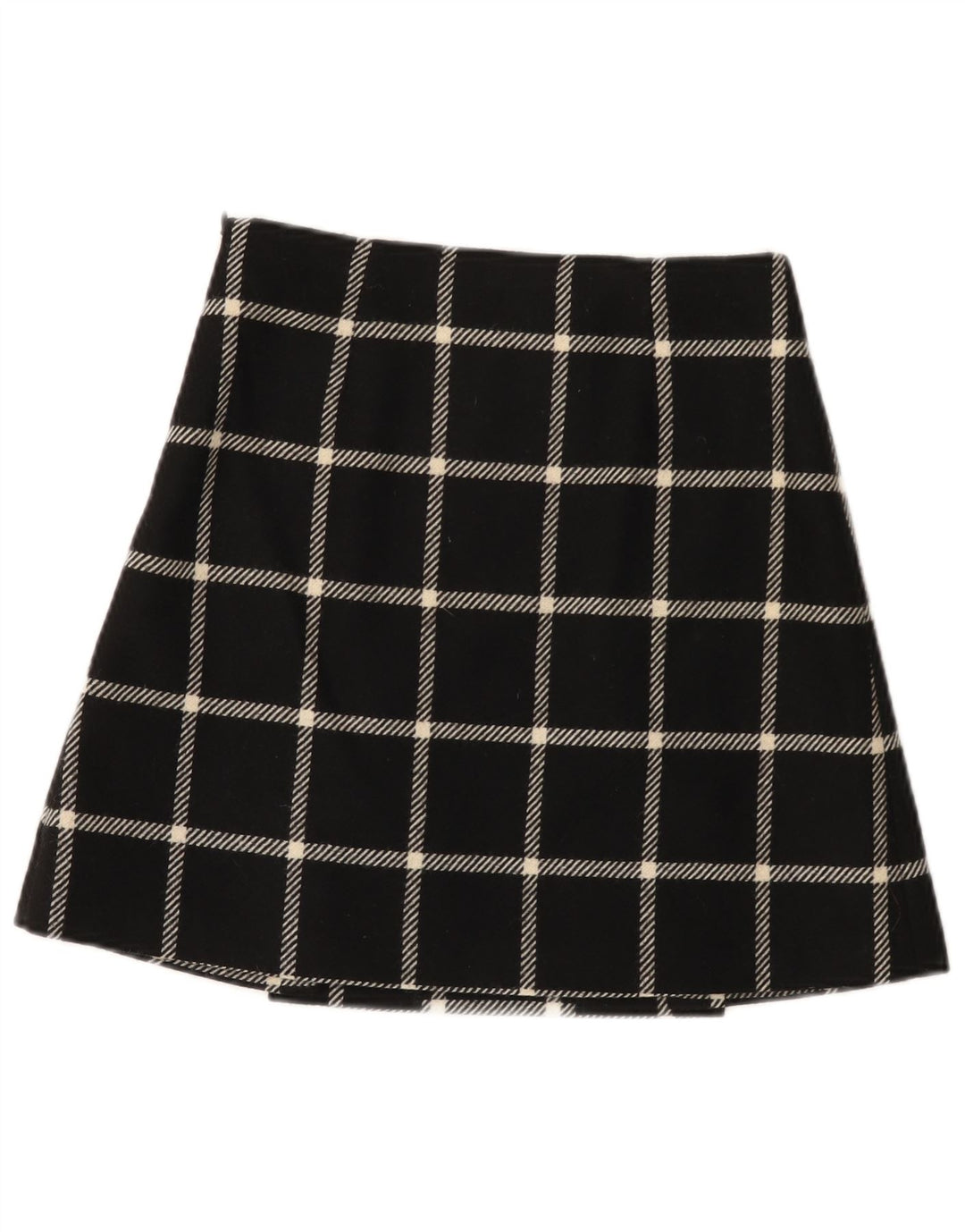 HOBBS Womens Mini Skirt UK 8 Small W26  Black Check Wool