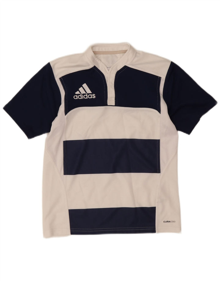 Adidas Boys Climacool T-Shirt Top 13-14 Years White Colourblock Polyester