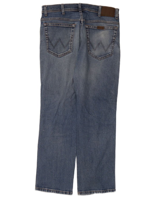 Wrangler Mens Straight Jeans W34 L30 Blue Cotton