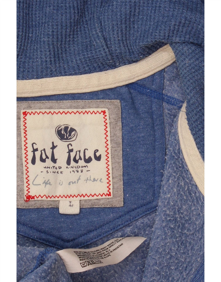 Fat Face Mens Zip Hoodie Sweater Large Blue Cotton