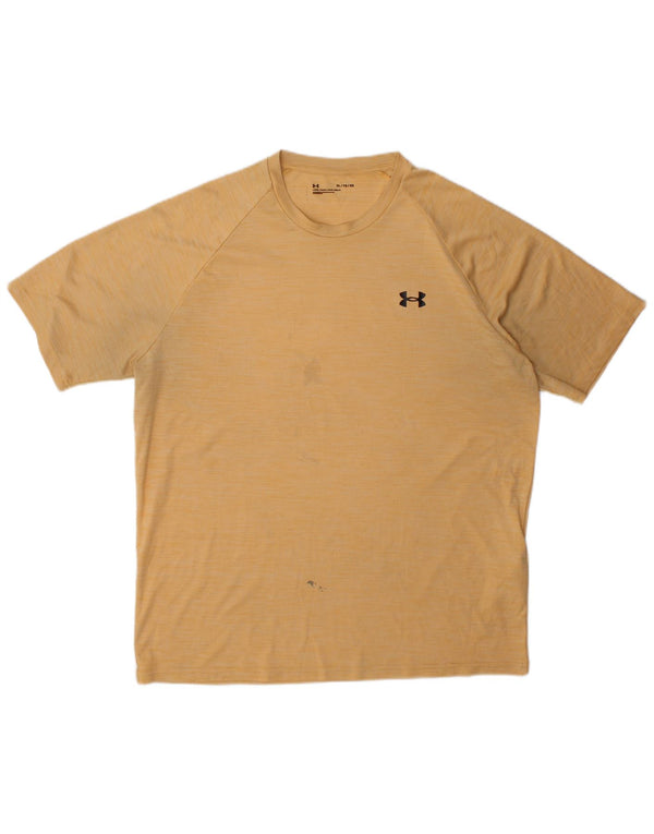 Under Armour Mens T-Shirt Top XL Yellow Polyester