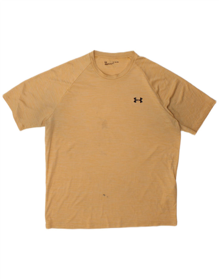 Under Armour Mens T-Shirt Top XL Yellow Polyester