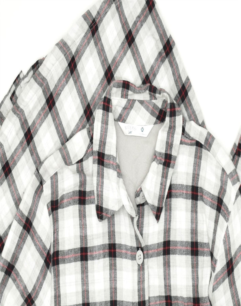 LEE Womens Riders Flannel Shirt UK 14 Medium White Check Cotton | Vintage | Thrift | Second-Hand | Used Clothing | Messina Hembry 