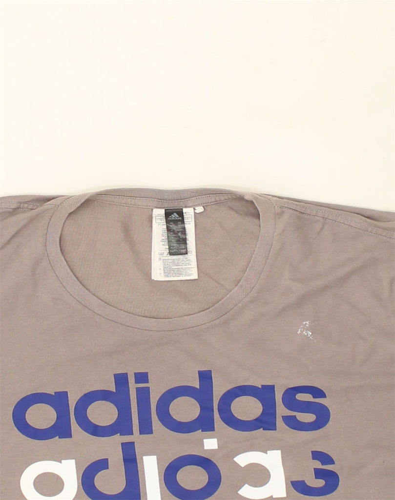 ADIDAS Mens Graphic T-Shirt Top XL Grey Cotton | Vintage Adidas | Thrift | Second-Hand Adidas | Used Clothing | Messina Hembry 