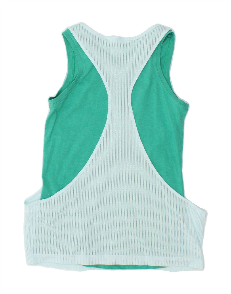 ADIDAS Womens Climalite Vest Top UK 8/10 Small Green Colourblock Cotton Vintage Adidas and Second-Hand Adidas from Messina Hembry 