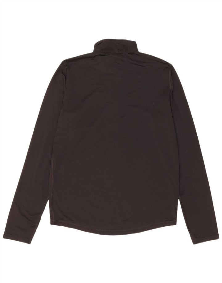 CHAMPION Mens Zip Neck Pullover Tracksuit Top Small Black