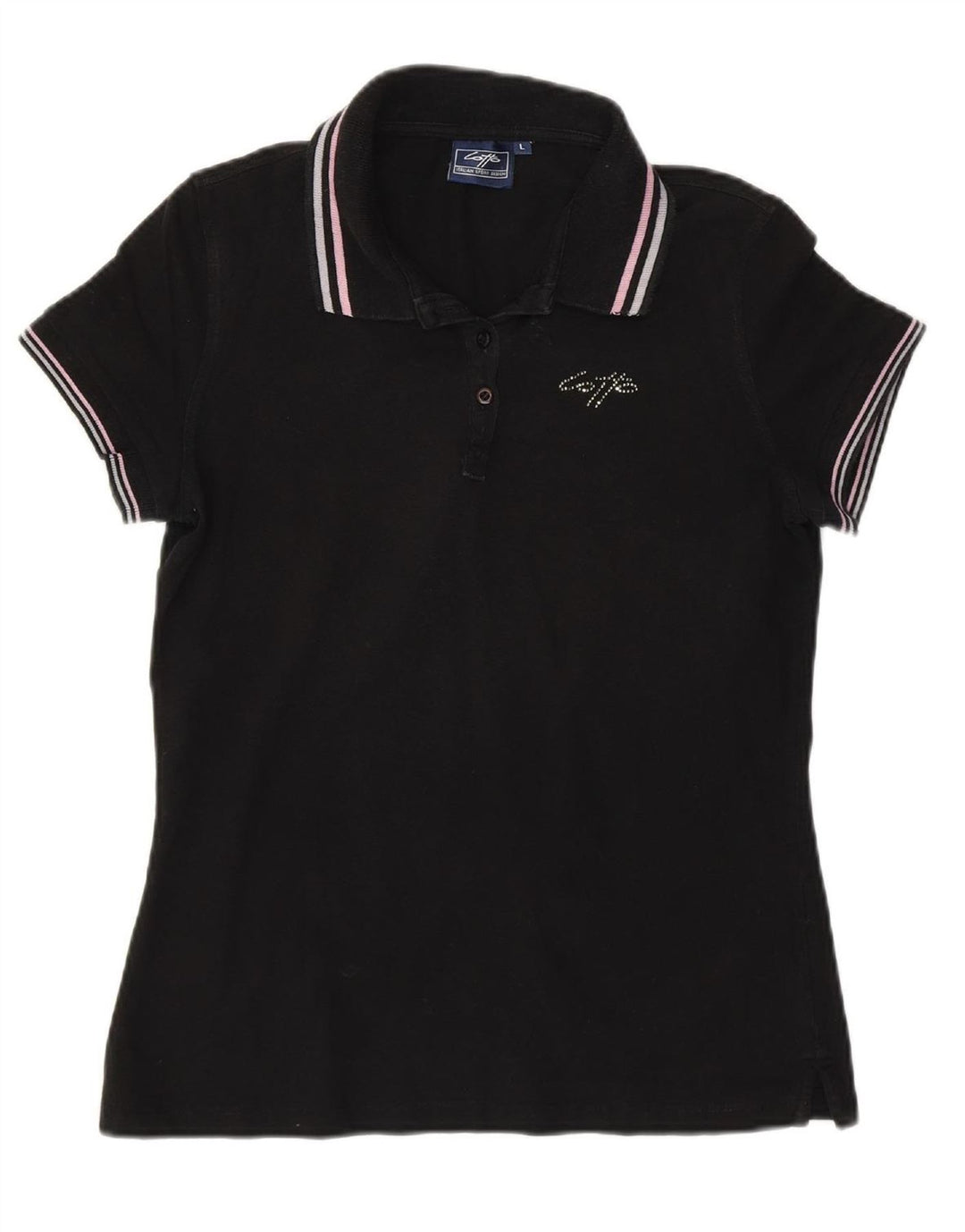 LOTTO Womens Polo Shirt UK 16 Large Black