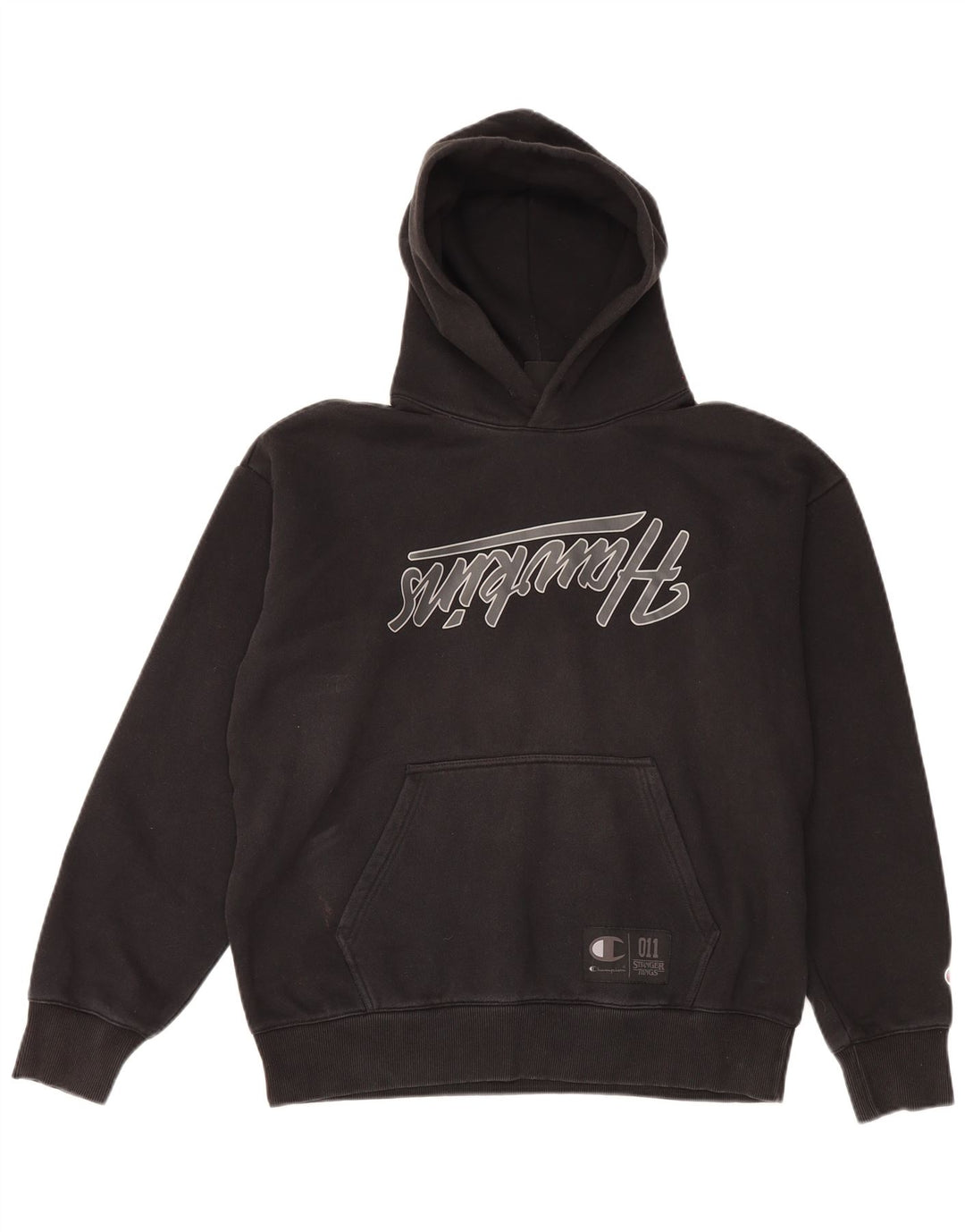 Champion Mens Graphic Hoodie Jumper Large Black