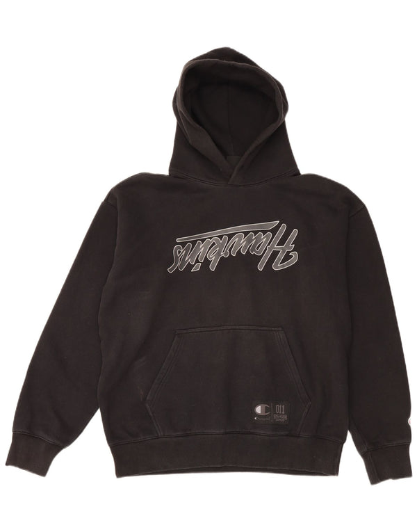 Champion Mens Graphic Hoodie Jumper Large Black