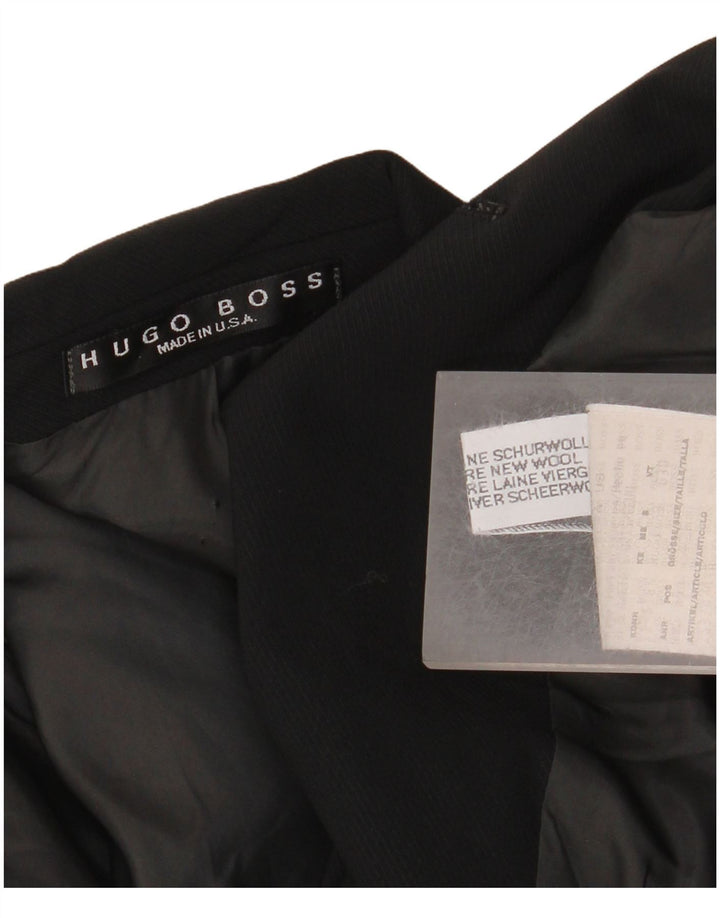 HUGO BOSS Mens 3 Button Blazer Jacket UK 40 Large Black New Wool