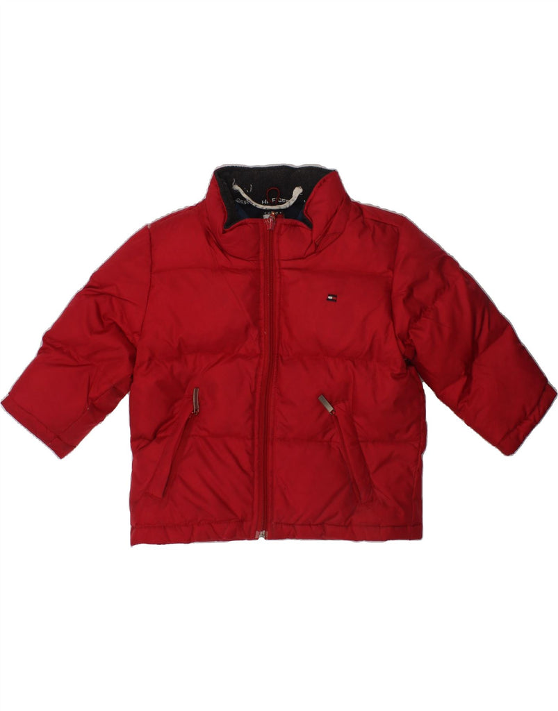 TOMMY HILFIGER Baby Boys Padded Jacket 18-24 Months Red Nylon | Vintage Tommy Hilfiger | Thrift | Second-Hand Tommy Hilfiger | Used Clothing | Messina Hembry 