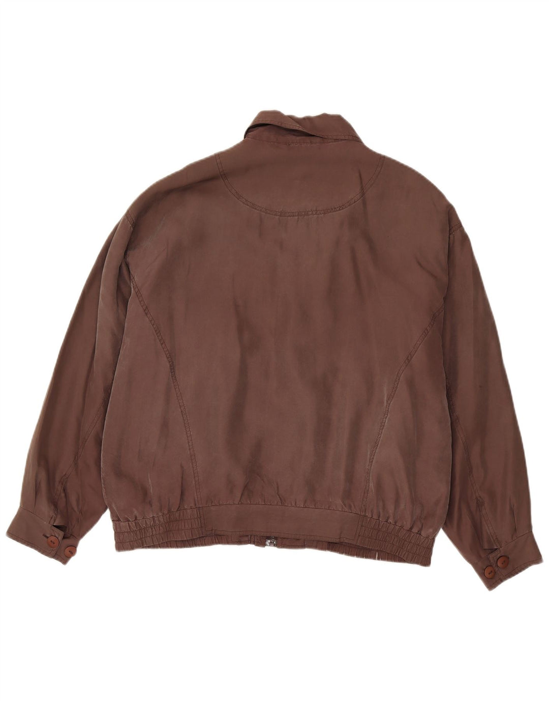 Brugi Mens Bomber Jacket UK 38 Medium Brown Silk