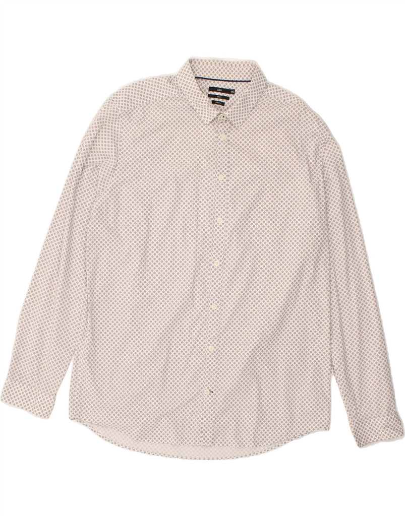 JULES Mens Slim Shirt 2XL White Spotted | Vintage Jules | Thrift | Second-Hand Jules | Used Clothing | Messina Hembry 