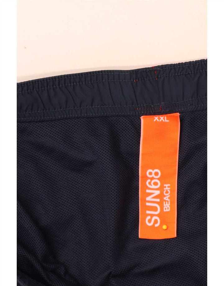 Sun68 Mens Swimming Shorts 2XL Navy Blue Polyester