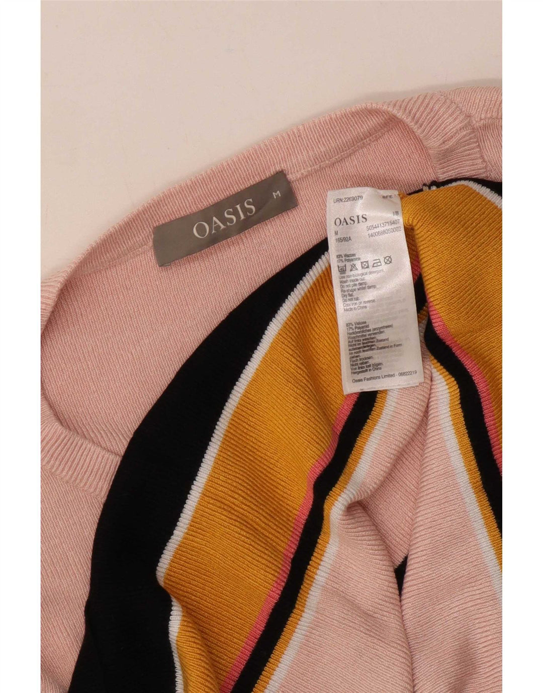 Oasis Womens Boat Neck Jumper Sweater UK 12 Medium Multicoloured Striped