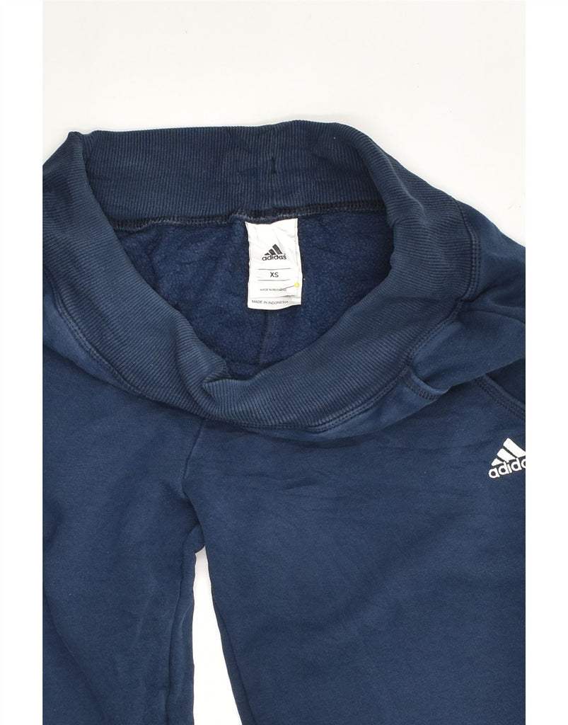 ADIDAS Womens Tracksuit Trousers UK 6 XS Navy Blue Cotton | Vintage Adidas | Thrift | Second-Hand Adidas | Used Clothing | Messina Hembry 