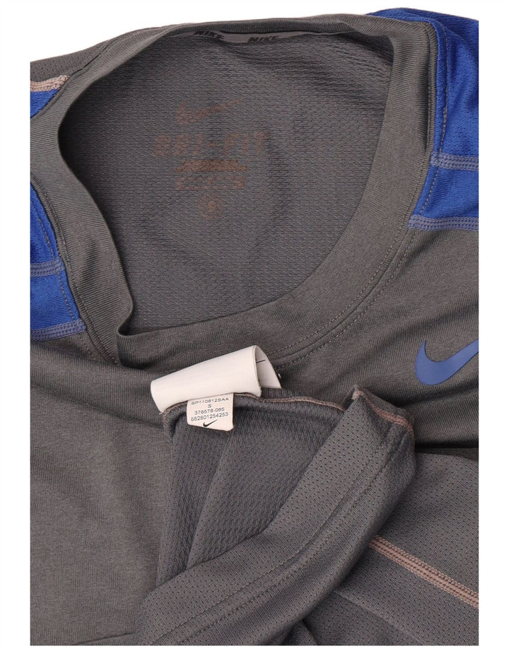 Nike Mens T-Shirt Top Small Grey Colourblock Polyester