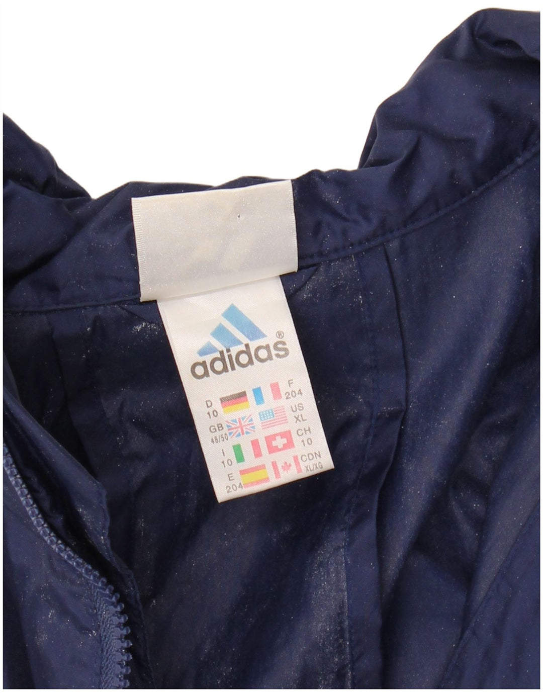 ADIDAS Mens Graphic Rain Jacket UK 48/50 XL Navy Blue Polyamide