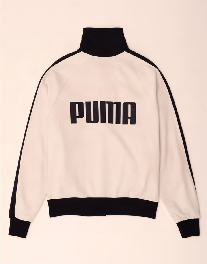 Puma Mens Graphic Tracksuit Top Jacket Medium White Colourblock Polyester