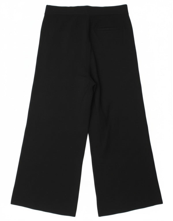 Massimo Dutti Womens Wide Leg Cropped Trousers Small W28 L25 Black