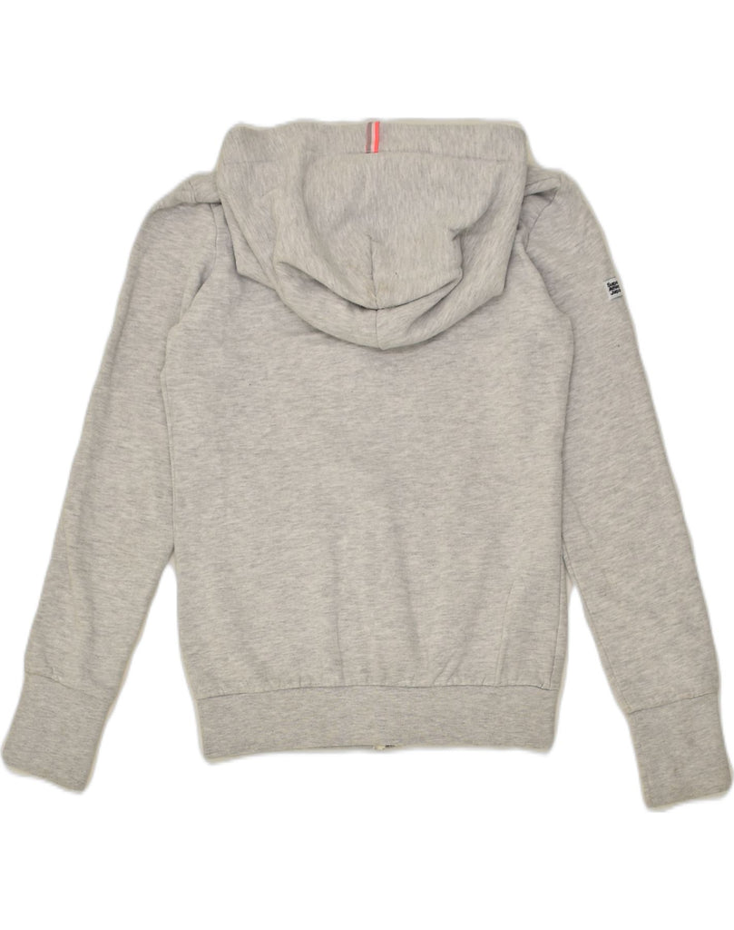 SUPERDRY Womens Zip Hoodie Sweater UK 6 XS Grey Cotton | Vintage Superdry | Thrift | Second-Hand Superdry | Used Clothing | Messina Hembry 