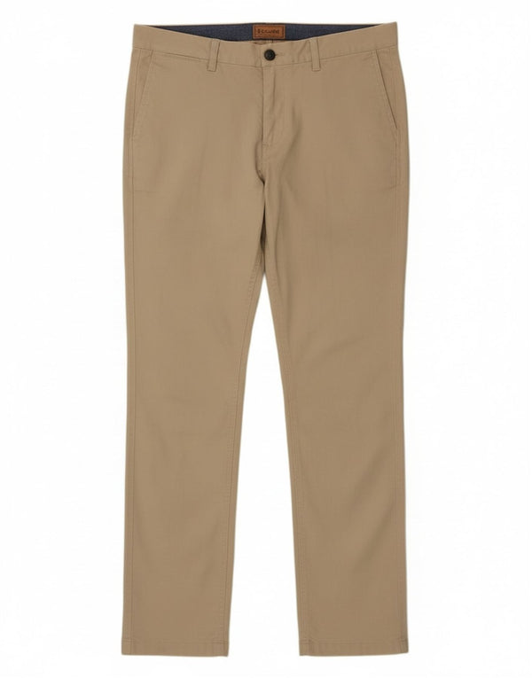 Schoffel Mens Slim Chino Trousers W34 L33 Beige Cotton