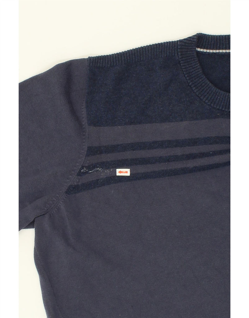 ADIDAS Mens Crew Neck Jumper Sweater 2XL Navy Blue Colourblock Cotton | Vintage Adidas | Thrift | Second-Hand Adidas | Used Clothing | Messina Hembry 