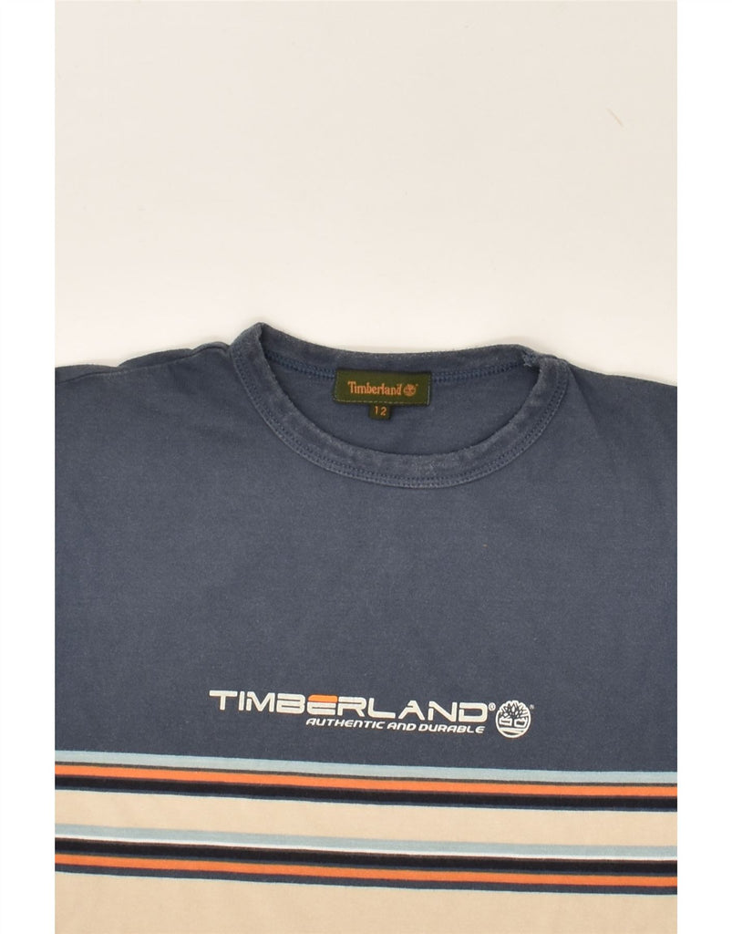 TIMBERLAND Boys Graphic T-Shirt Top 11-12 Years Beige Colourblock Cotton | Vintage Timberland | Thrift | Second-Hand Timberland | Used Clothing | Messina Hembry 