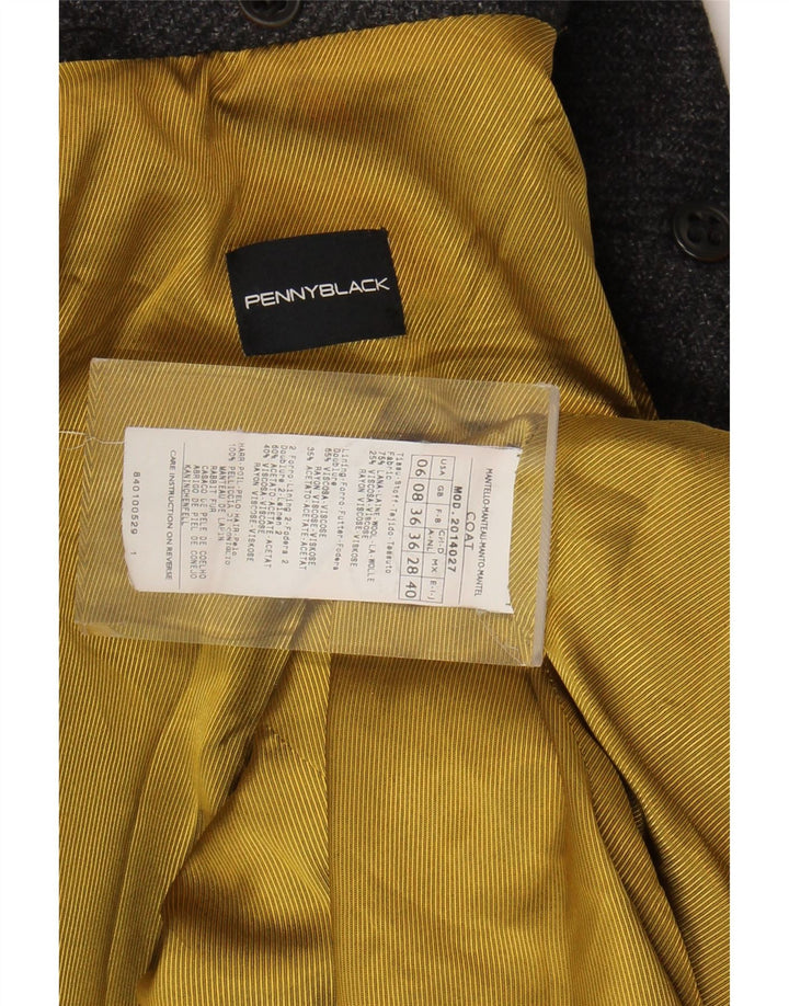 Penny Black Womens Overcoat UK 8 Small  Grey Wool