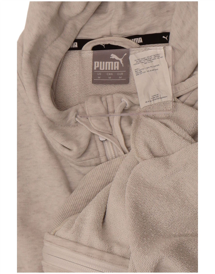 Puma Mens Graphic Zip Hoodie Sweater Medium Grey Colourblock Cotton