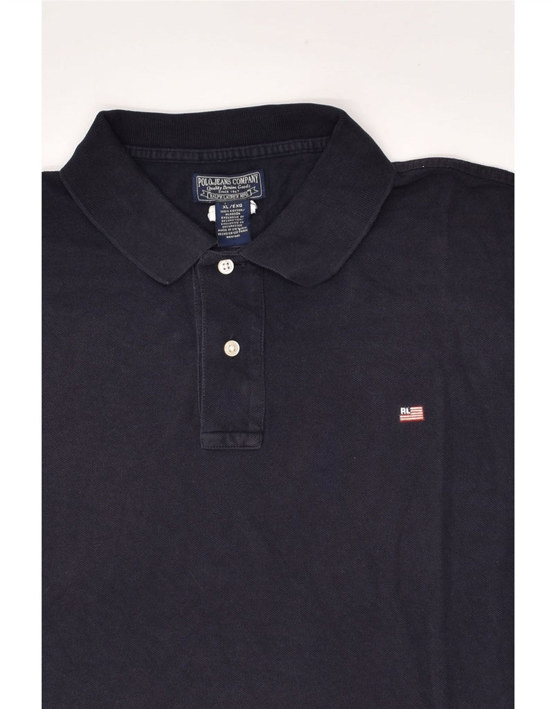 POLO RALPH LAUREN Mens Polo Shirt XL Navy Blue Cotton | Vintage Polo Ralph Lauren | Thrift | Second-Hand Polo Ralph Lauren | Used Clothing | Messina Hembry 