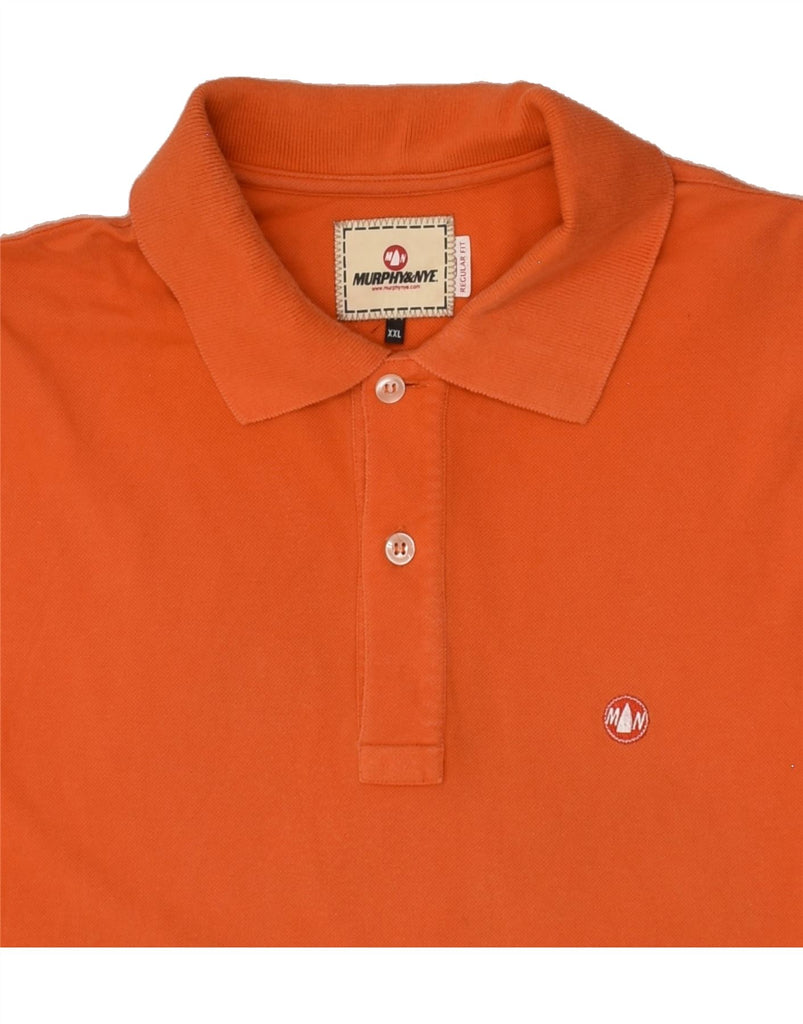 MURPHY & NYE Mens Polo Shirt 2XL Orange Cotton | Vintage Murphy & Nye | Thrift | Second-Hand Murphy & Nye | Used Clothing | Messina Hembry 