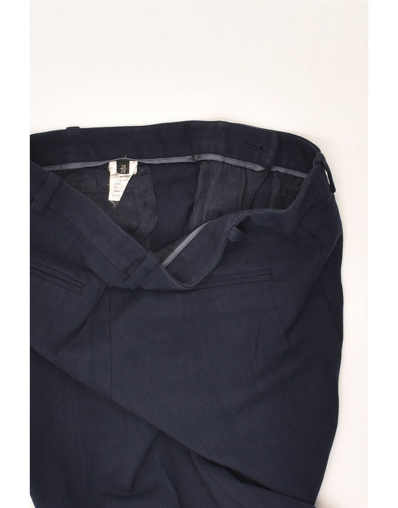 MASSIMO DUTTI Womens Slim Casual Trousers EU 36 XS W26L26 Navy Blue Cotton | Vintage Massimo Dutti | Thrift | Second-Hand Massimo Dutti | Used Clothing | Messina Hembry 