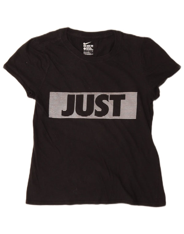 Nike Girls Graphic T-Shirt Top 12-13 Years Large  Black Cotton