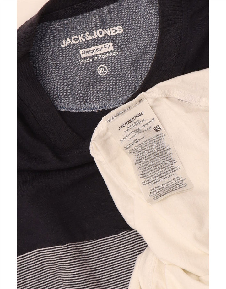 Jack & Jones Mens Regular Fit T-Shirt Top XL Multicoloured Colourblock