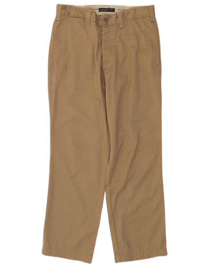 DOCKERS Mens Straight Chino Trousers W31 L30 Beige Cotton