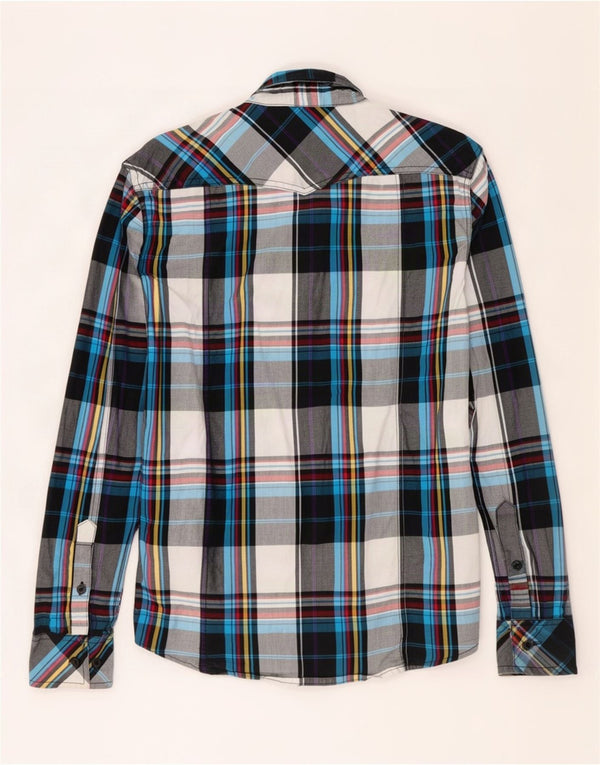 Jack & Jones Mens Military Shirt Medium Multicoloured Plaid Cotton
