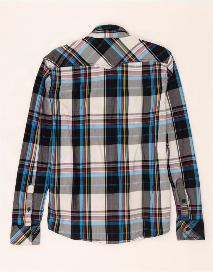 Jack & Jones Mens Military Shirt Medium Multicoloured Plaid Cotton