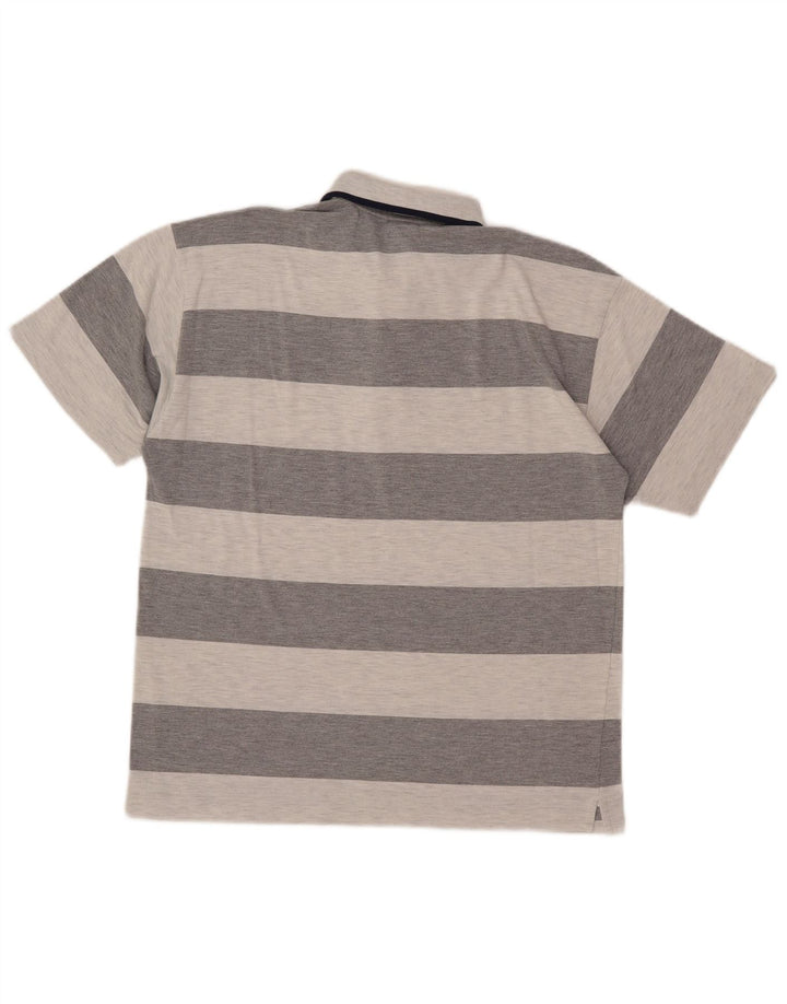 Lotto Mens Polo Shirt Medium Grey Striped
