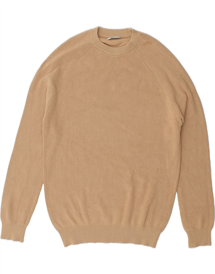 ZARA Mens Crew Neck Jumper Sweater XL Beige Cotton Vintage Zara and Second-Hand Zara from Messina Hembry 