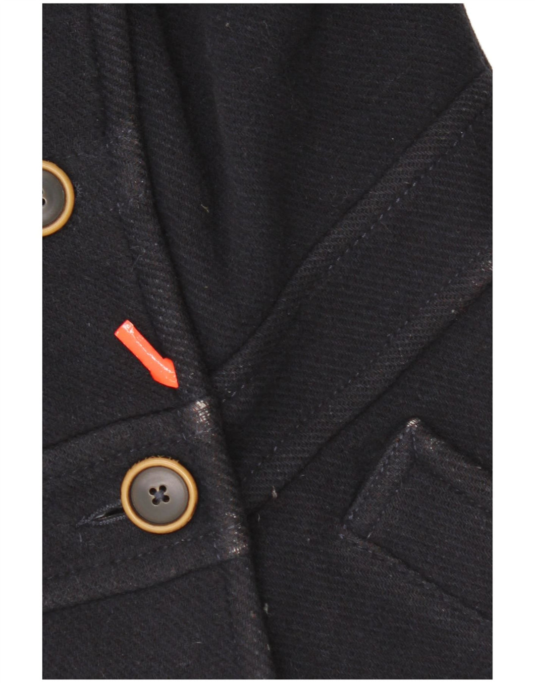 Playlife Womens Pea Coat IT 46 Large Navy Blue Acrylic