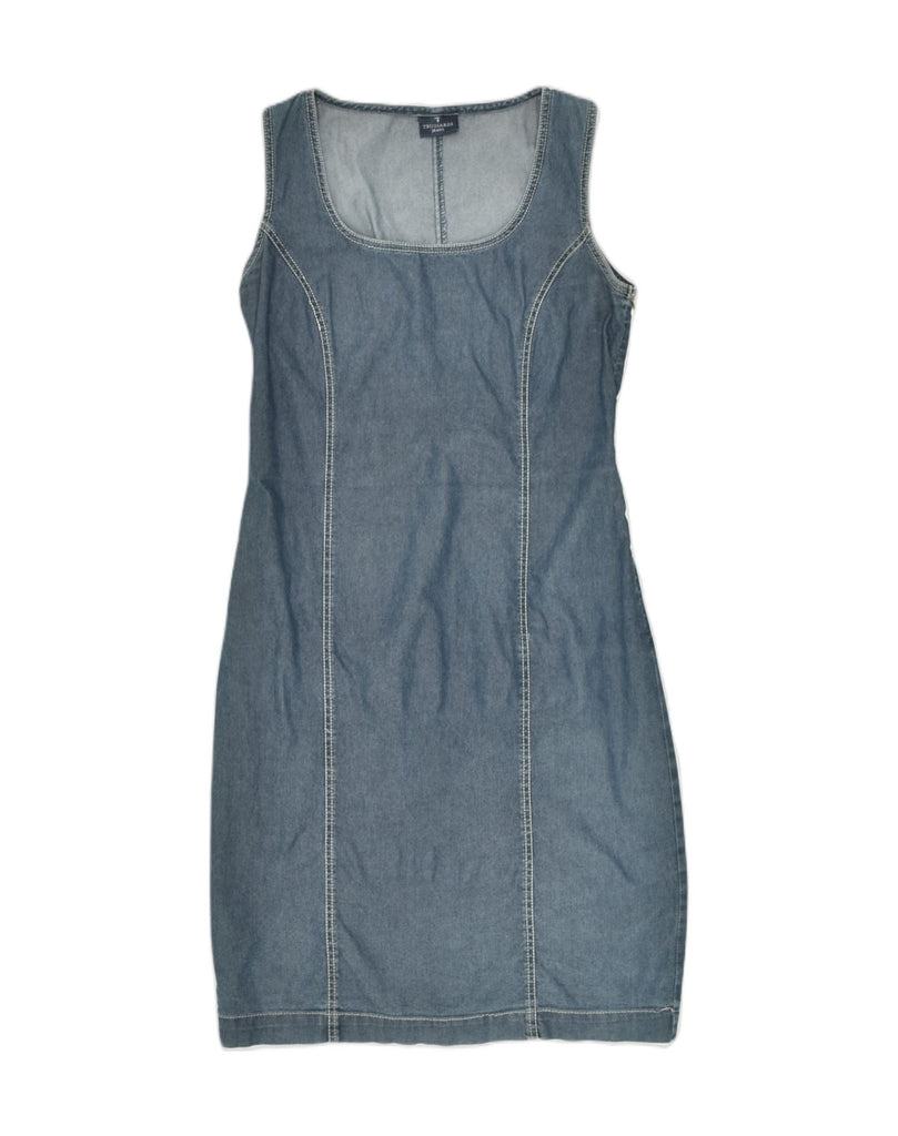 TRUSSARDI JEANS Womens Denim Dress IT 42 Medium Blue Cotton | Vintage | Thrift | Second-Hand | Used Clothing | Messina Hembry 