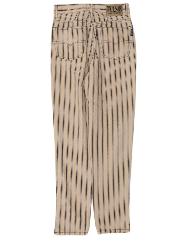 Mash Womens High Waist Casual Trousers IT 42 Medium W28 L29 Off White