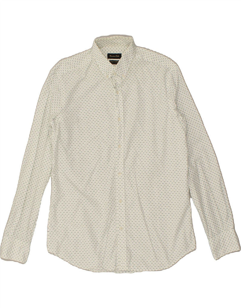 MASSIMO DUTTI Mens Shirt Large White Spotted | Vintage Massimo Dutti | Thrift | Second-Hand Massimo Dutti | Used Clothing | Messina Hembry 
