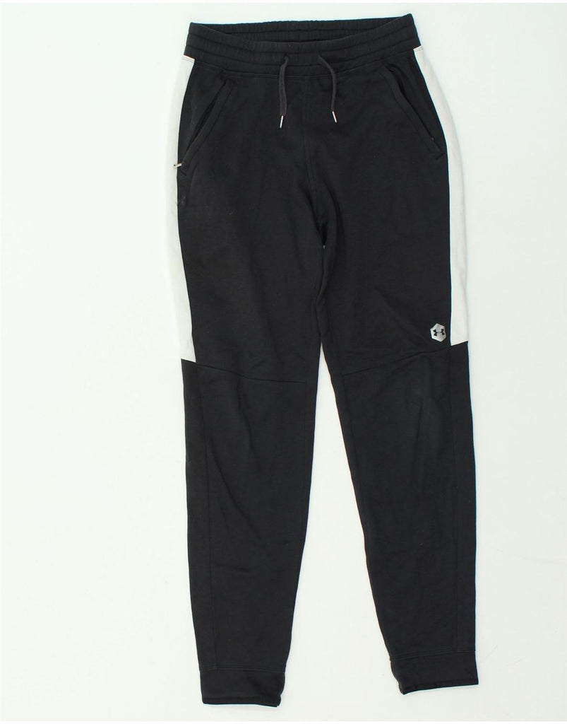 UNDER ARMOUR Mens Tracksuit Trousers Joggers Small Black Colourblock | Vintage Under Armour | Thrift | Second-Hand Under Armour | Used Clothing | Messina Hembry 