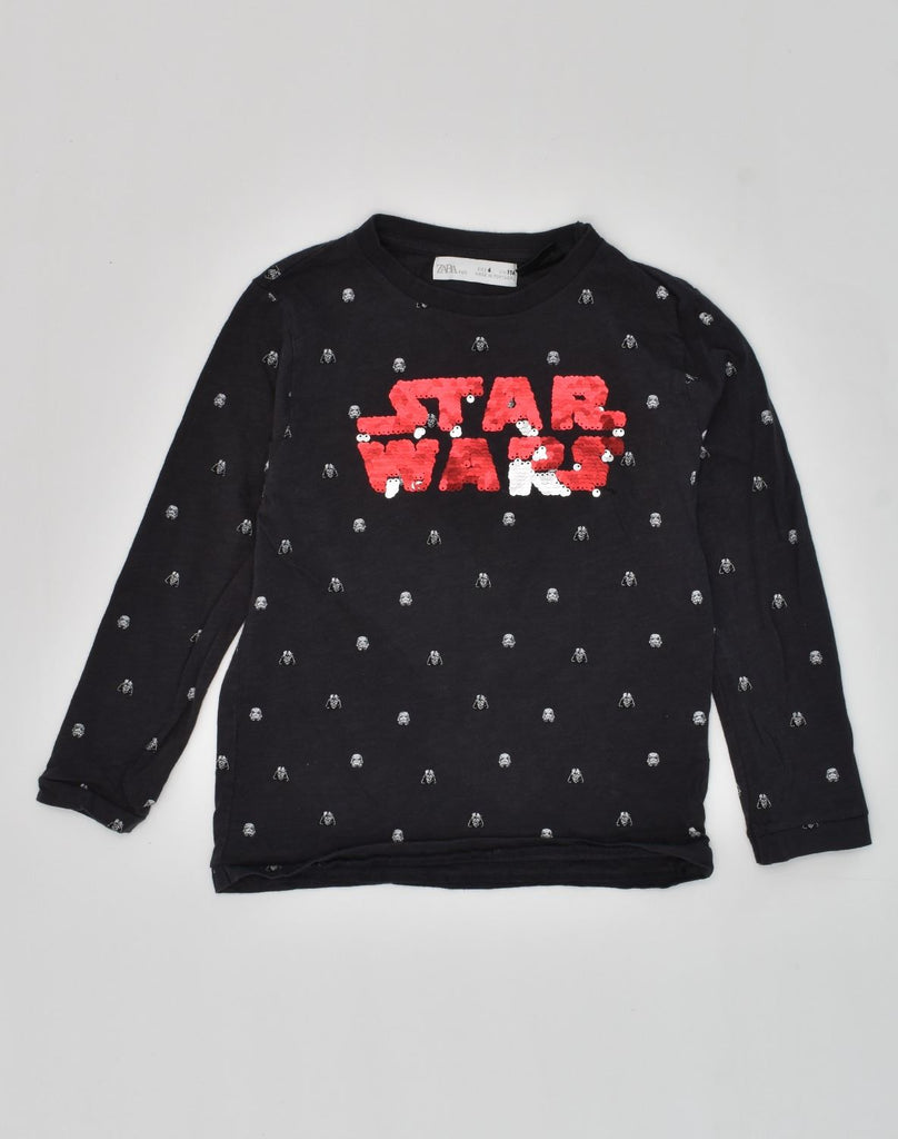 ZARA Girls Star Wars Graphic Top Long Sleeve 5-6 Years Black Spotted | Vintage Zara | Thrift | Second-Hand Zara | Used Clothing | Messina Hembry 