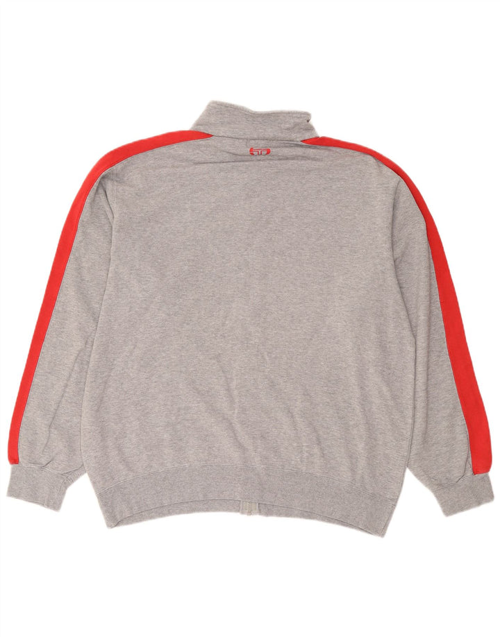 Sergio Tacchini Mens Tracksuit Top Jacket 2XL Grey Colourblock Cotton