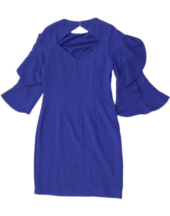 Coast Womens 3/4 Sleeve Sheath Dress UK 12 Medium Blue Polyester